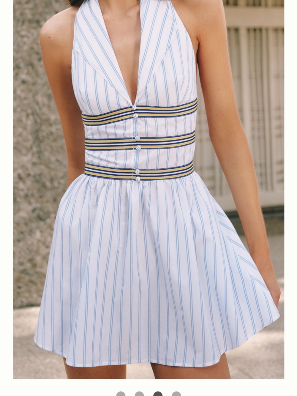 Celandine Anthropologie Cotton Halter Mini Shirtdress Size Large NWT